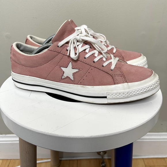 Converse Other - Converse One Star Low Tops Suede Pink White Logo 10